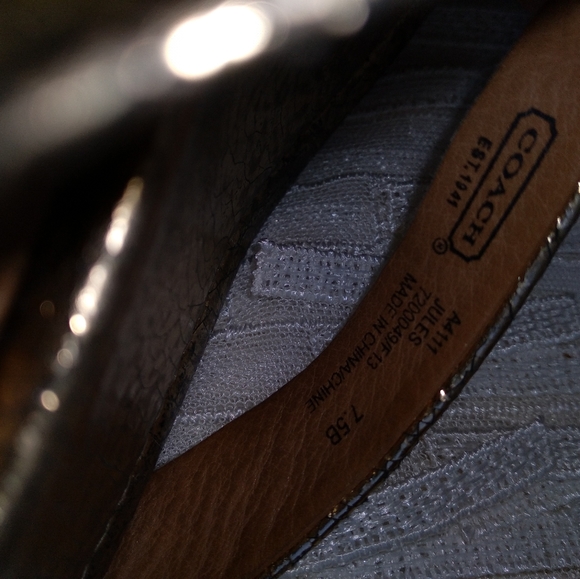 Coach Gold Foil Wedges - Picture 7 of 8